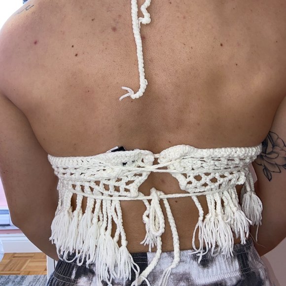 Sabo Skirt Two-Piece Crochet Bralette Set || White - Picture 8 of 16